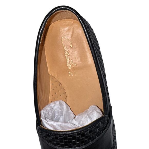 Men’s Black Woven Leather Penny Loafers Size 13 Dress Shoes Slip-On main image 9